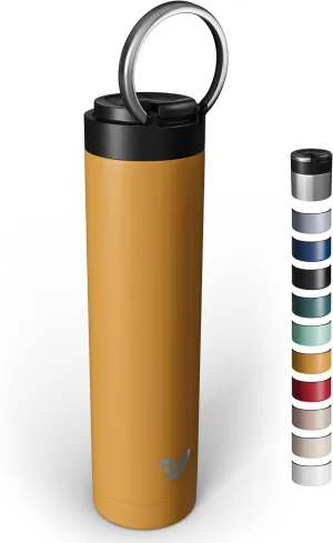 Super Maxi Stainless Steel Water Bottle 36oz - Double wall vacuum insulated | Integrated carry handle | leak proof flip top lid | Lightweight & stylish - Yellow