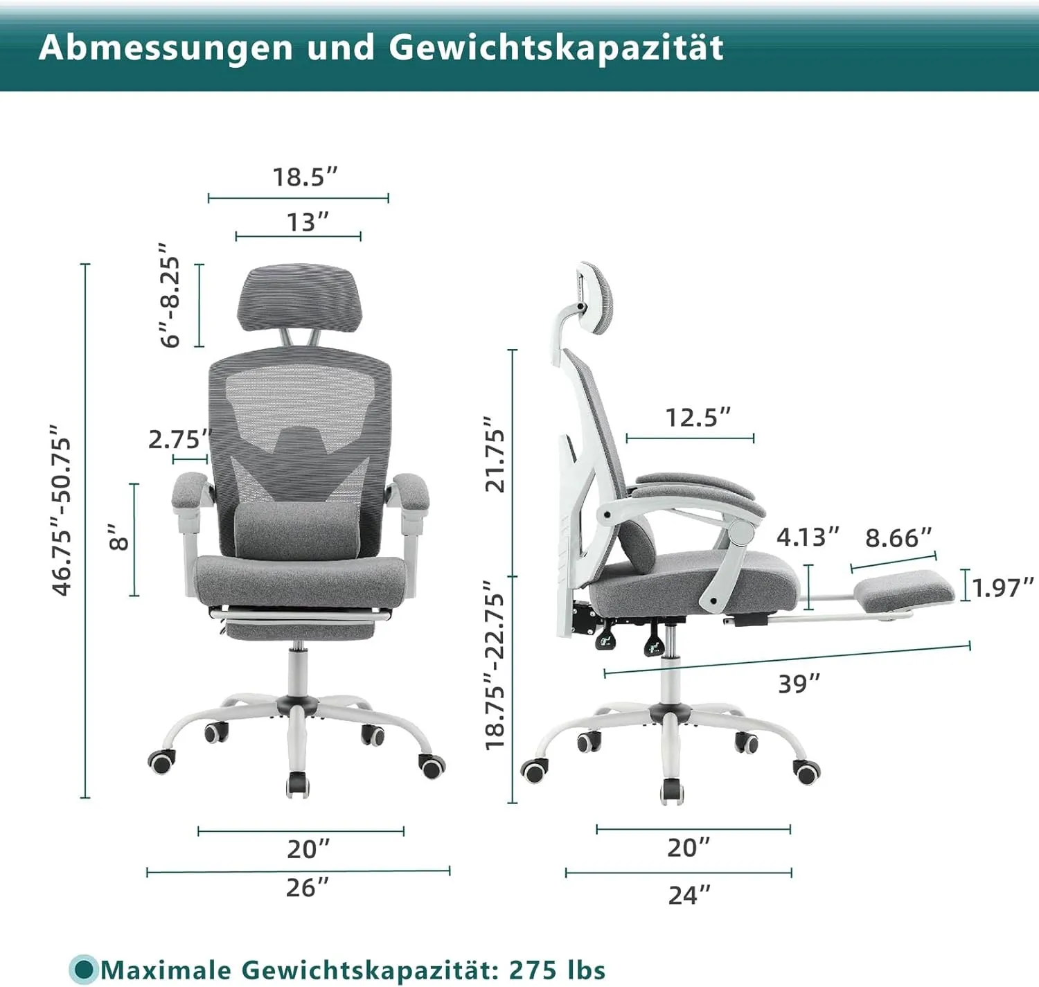 Sweetcrispy Office Computer Desk Chair, Ergonomic High-Back Mesh Rolling Work Swivel Chairs with Wheels, Comfortable Lumbar Support, Comfy Arms for Home, Bedroom, Study, Student, Grey