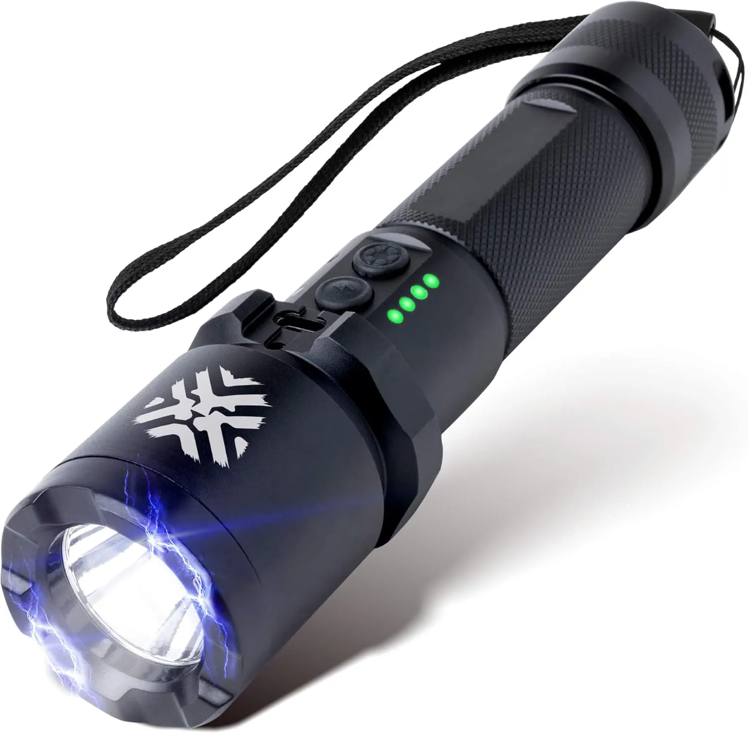 Tactical Flashlight 2000: 25,000V Stun Gun Torch | Emits 3.1 Pain Inducing Microcoulombs (µC) Charge | Non-Lethal Defense, No License | Aircraft-Grade Aluminum | Gun-Free Zone Friendly