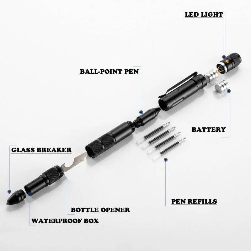 Tactical FlashPen - Multifunctional Emergency Military Tool