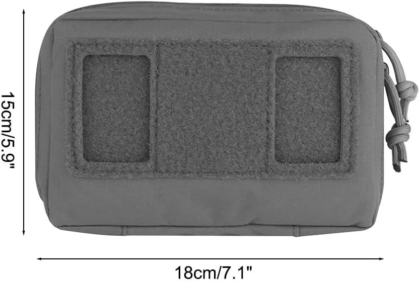 Tactical Plate Carrier Pouch, Molle Admin Pouch Utility Tool Pouch with Hook & Loop Panel for Mobile Phone Bracket Folding Navigation Board