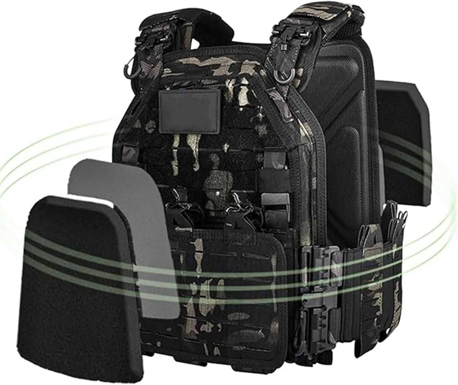 Tactical Vest for Men Quick Release Adjustable Airsoft Vest Laser-Cutting Modular Lightweight Vest