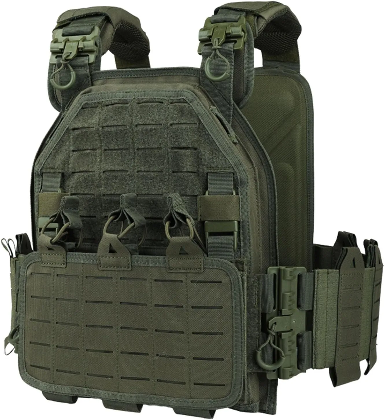 Tactical Vest for Men Quick Release Adjustable Airsoft Vest Laser-Cutting Modular Lightweight Vest