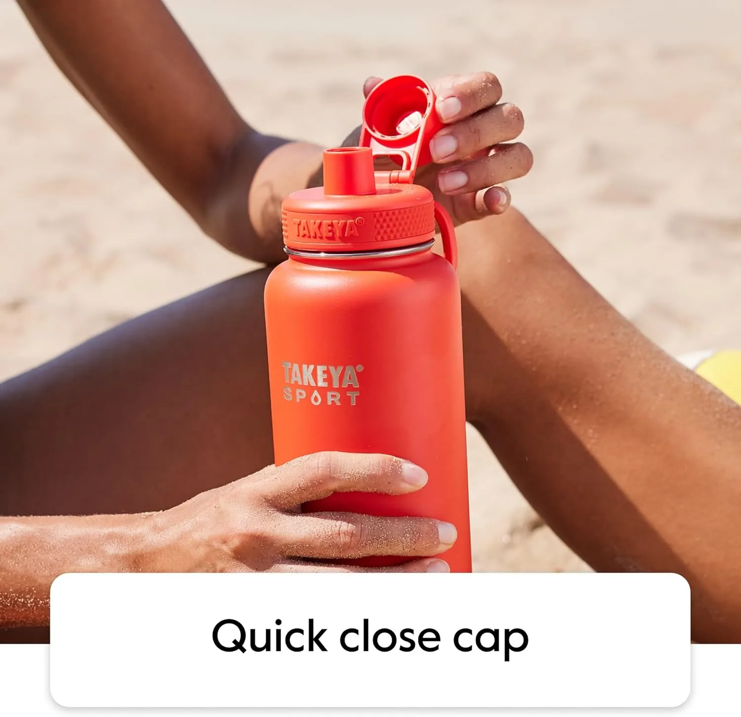 Takeya Sports Water Bottle with Spout Lid - Bottle with Triple Stainless Steel Insulation - Dishwasher Safe & BPA-Free - Bottle with Ice-Blocking Spout Lid & Removable Bumper - 32 oz, Champion Blue