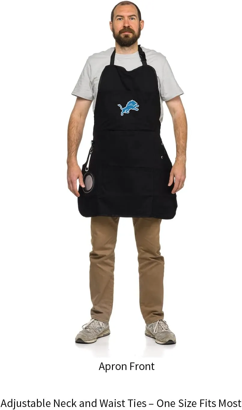 Team Sports America NFL Ultimate Grilling Apron with Bottle Opener and Insulated Beverage Holder, Adjustable Straps Men Women