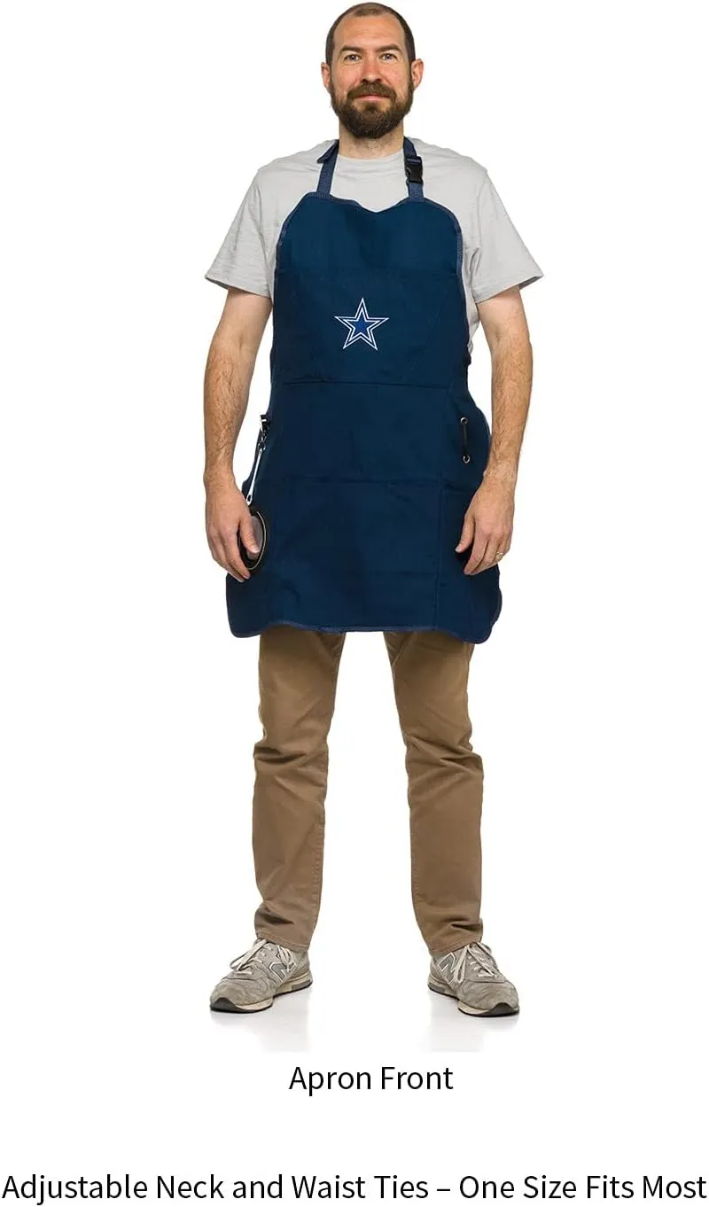 Team Sports America NFL Ultimate Grilling Apron with Bottle Opener and Insulated Beverage Holder, Adjustable Straps Men Women