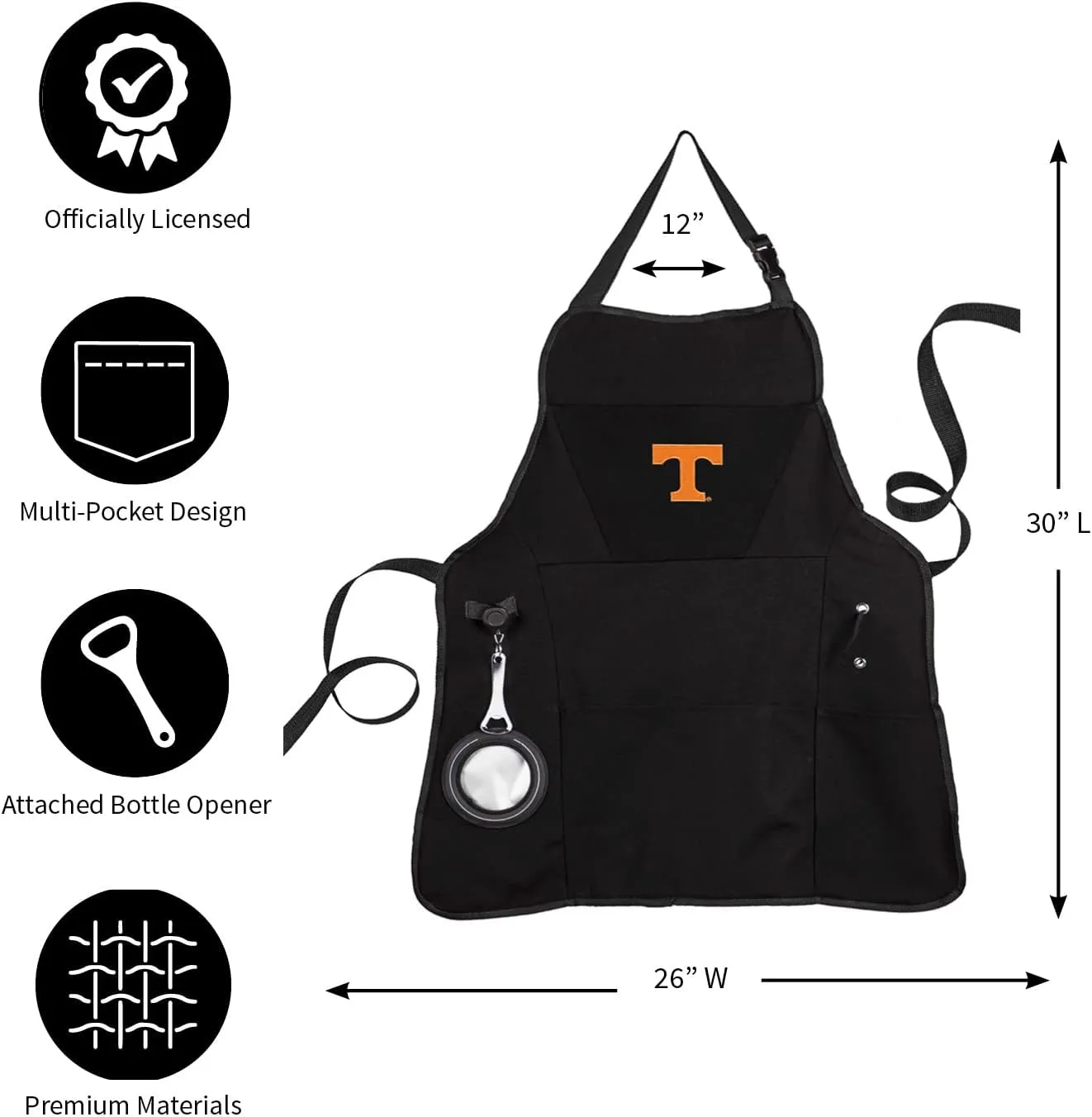Team Sports America University of Michigan Grilling Apron | Bottle Opener and Insulated Beverage Holder | Adjustable Straps