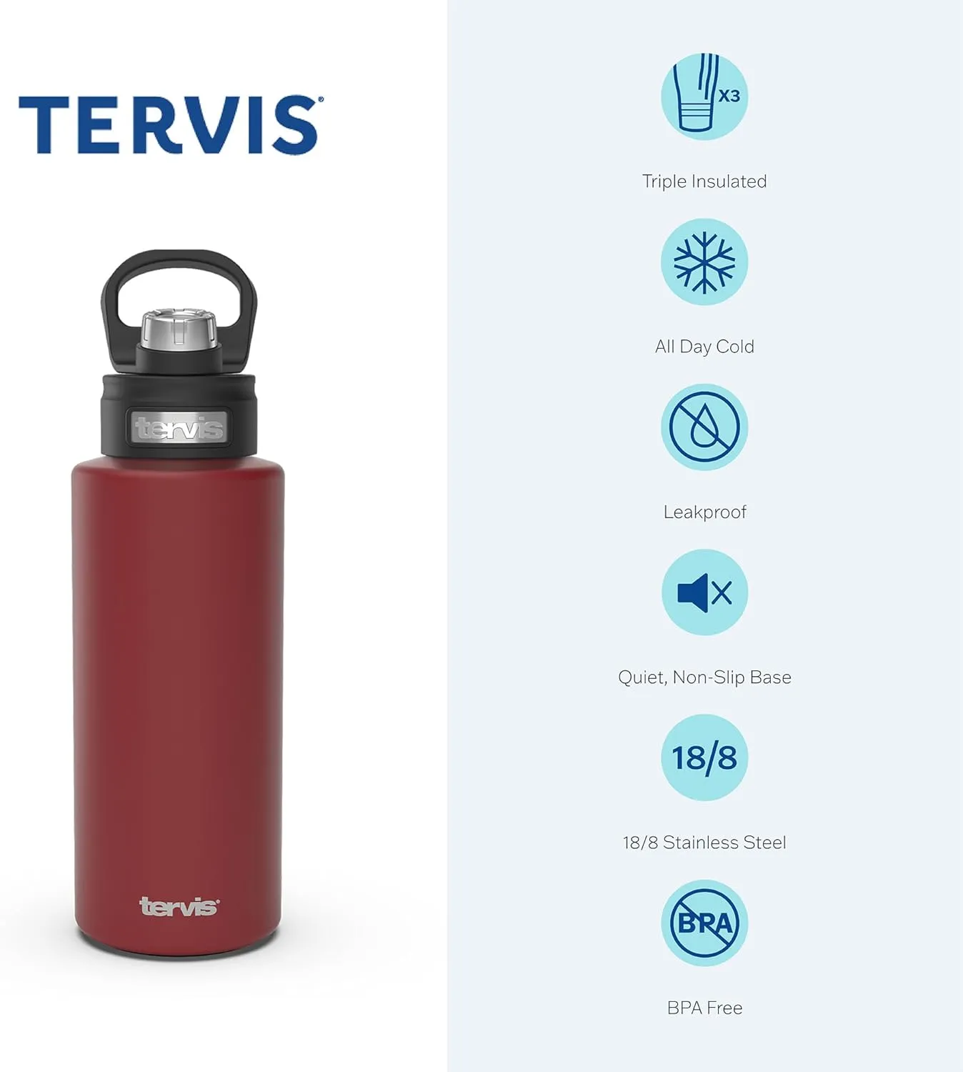 Tervis NFL Arizona Cardinals - All In Triple Walled Insulated Tumbler Travel Cup Keeps Drinks Cold, 32oz Wide Mouth Bottle, Stainless Steel