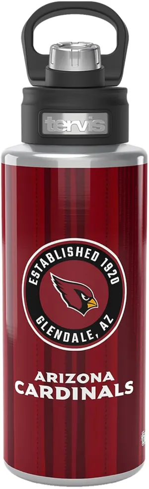 Tervis NFL Arizona Cardinals - All In Triple Walled Insulated Tumbler Travel Cup Keeps Drinks Cold, 32oz Wide Mouth Bottle, Stainless Steel