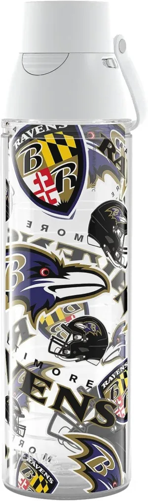 Tervis NFL Baltimore Ravens - All Over Made in USA Double Walled Insulated Tumbler Travel Cup Keeps Drinks Cold & Hot, 24oz Venture Lite Water Bottle, Classic