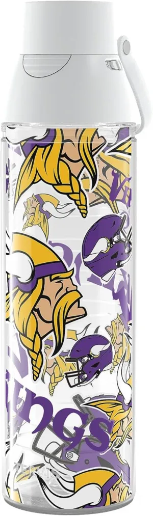 Tervis NFL Minnesota Vikings - All Over Made in USA Double Walled Insulated Tumbler Travel Cup Keeps Drinks Cold & Hot, 24oz Venture Lite Water Bottle, Classic