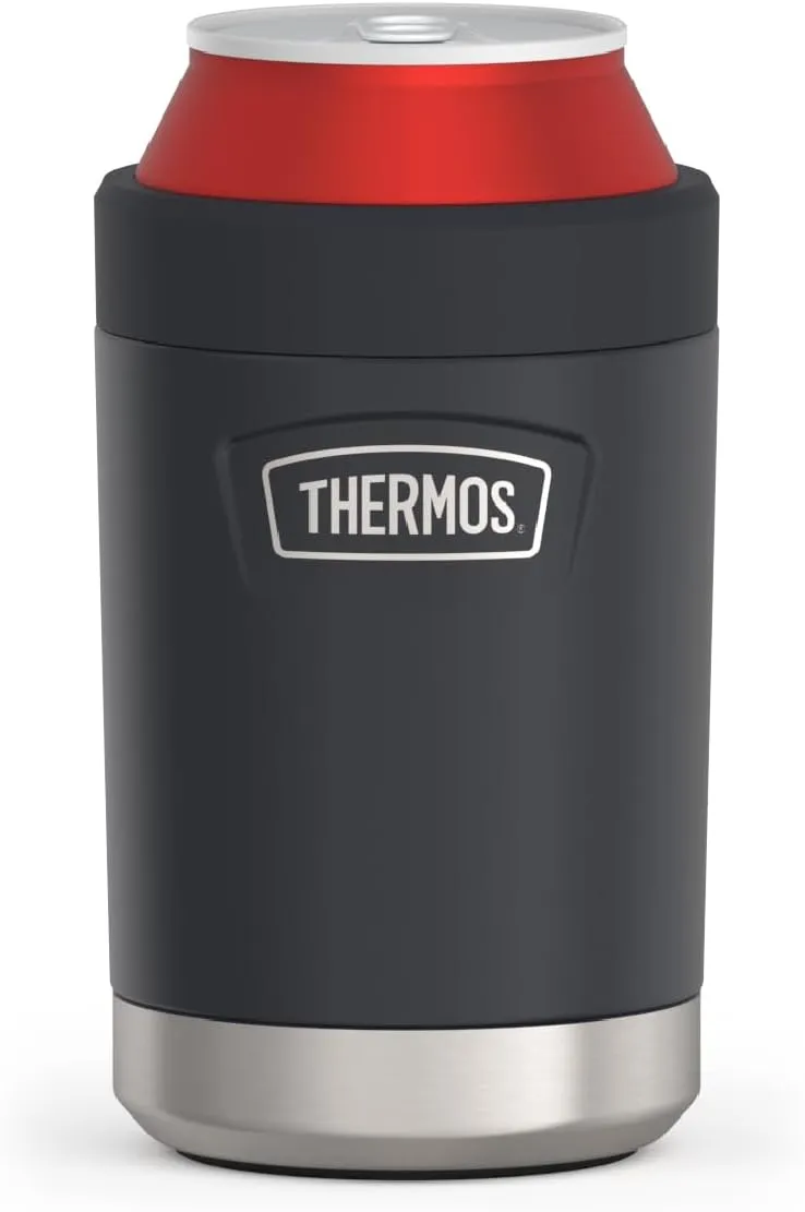 THERMOS ICON SERIES, Beverage Can Insulator - 12 Ounce, Granite - Vacuum Insulated Stainless Steel