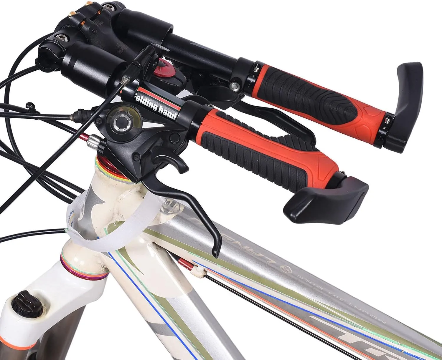 ThinkTop 660 mm Bike Folding Handlebars Aluminum Alloy Foldable Bike Handle Bars 25.4 mm 31.8 mm Quick Release Save Space for MTB Bike