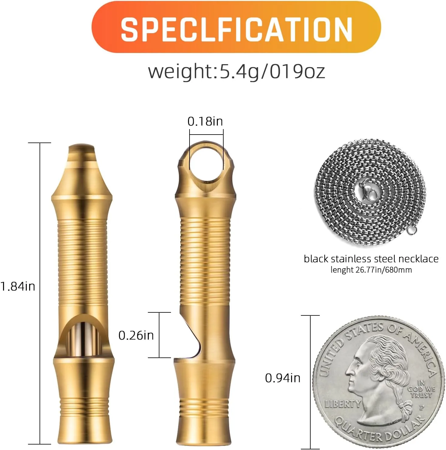 TISUR Titanium Emergency Whistle,EDC Safety Whistles Necklace Loud up to 120db,Survival Whistles for Survival,Hiking,Camping,Pets Training