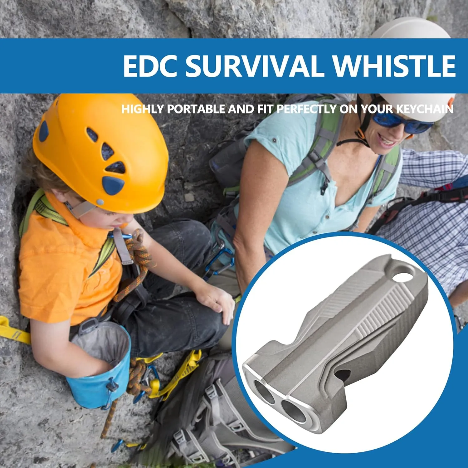 Titanium Emergency Survival Whistle with Necklace, Safety Whistle Loud Up to 120 Decibels for Emergency Survival, Life Saving, Camping, Hiking, Hunting and Pet Training