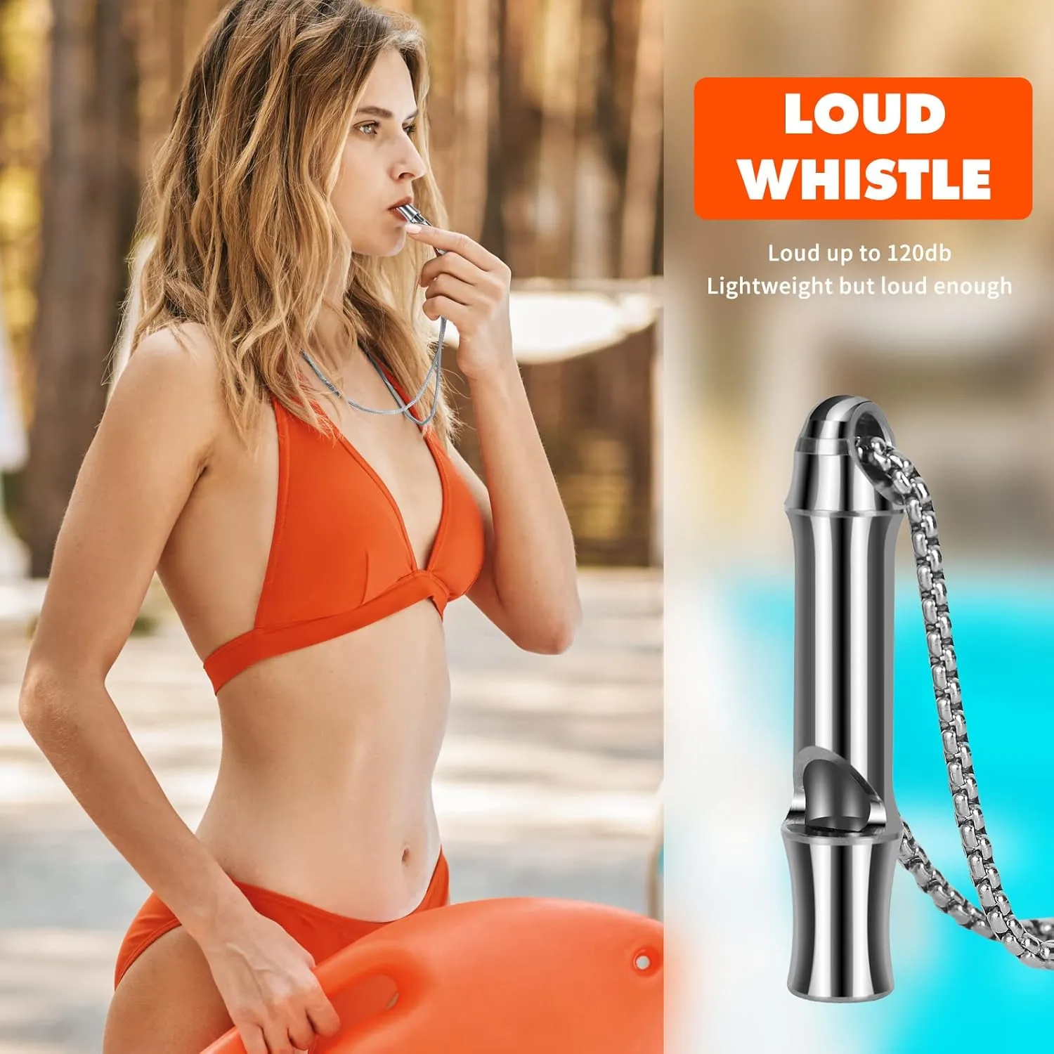 Titanium Whistle Emergency Survival Loud up to 120db for Kids Women,EDC Safety Whistles Necklace for Kayak,Lifeguard,Dog Training,Hiking, Boating,Camping,Coach Sports
