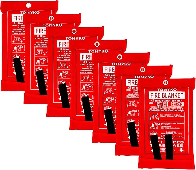 TONYKO Emergency Fire Blankets, Flame Retardant Protection and Heat Insulation Designed for Kitchen,Fireplace,Grill,Car,Camping(White(7PACK))