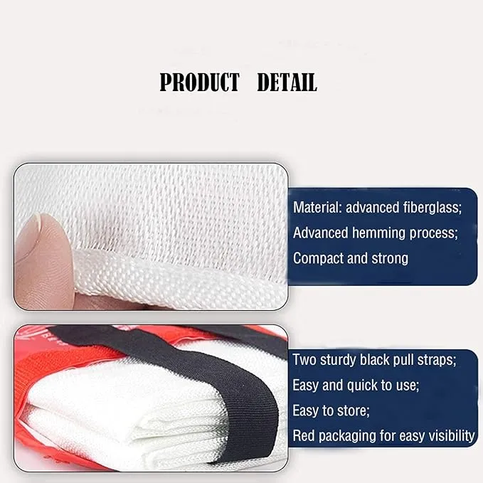 TONYKO Emergency Fire Blankets, Flame Retardant Protection and Heat Insulation Designed for Kitchen,Fireplace,Grill,Car,Camping(White(7PACK))