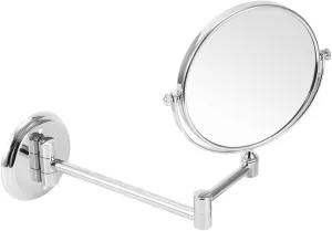 Topyond Wall Mounted Makeup Mirror, Household Bathroom Copper Makeup Mirror,Double Sided Folding Cosmetic Vanity Mirror(6 Inch-Bright Silver)