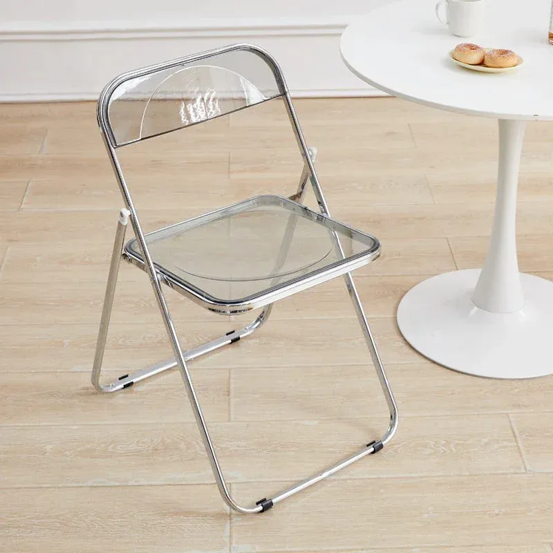 Transparent Table and Chair Set - Modern Acrylic Folding Furniture for Bedroom and Balcony