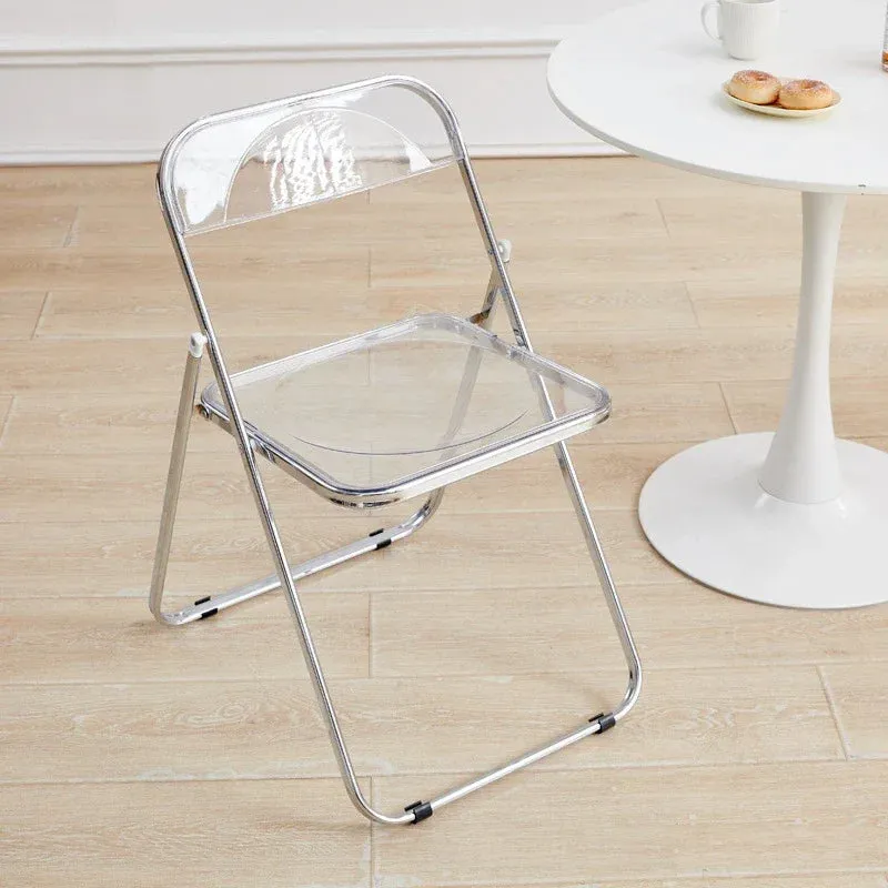 Transparent Table and Chair Set - Modern Acrylic Folding Furniture for Bedroom and Balcony