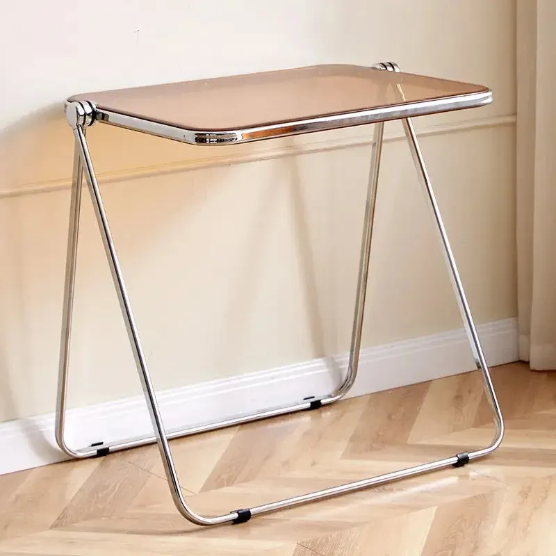 Transparent Table and Chair Set - Modern Acrylic Folding Furniture for Bedroom and Balcony