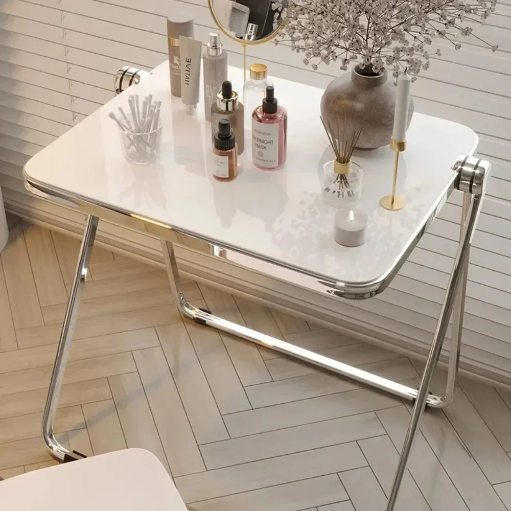 Transparent Table and Chair Set - Modern Acrylic Folding Furniture for Bedroom and Balcony