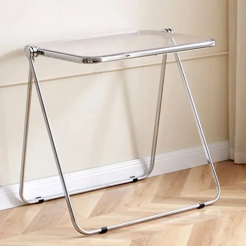 Transparent Table and Chair Set - Modern Acrylic Folding Furniture for Bedroom and Balcony