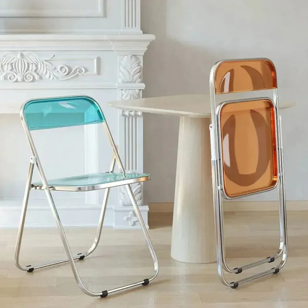 Transparent Table and Chair Set - Modern Acrylic Folding Furniture for Bedroom and Balcony