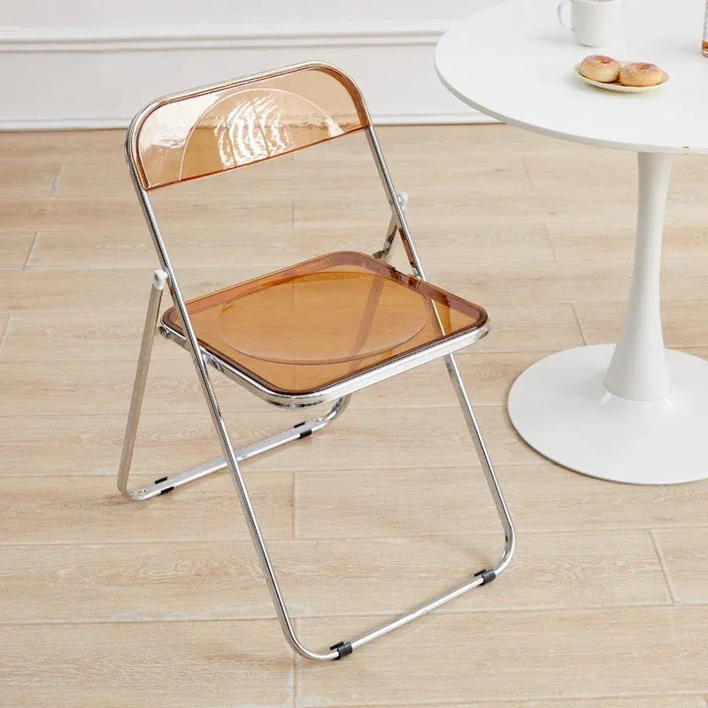 Transparent Table and Chair Set - Modern Acrylic Folding Furniture for Bedroom and Balcony