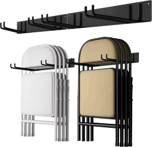 TTzycc Folding Chair Storage Rack for Chair Organization and Garage Wall Mount Storage, Garden Tool Rack Organizer (2 Pack)