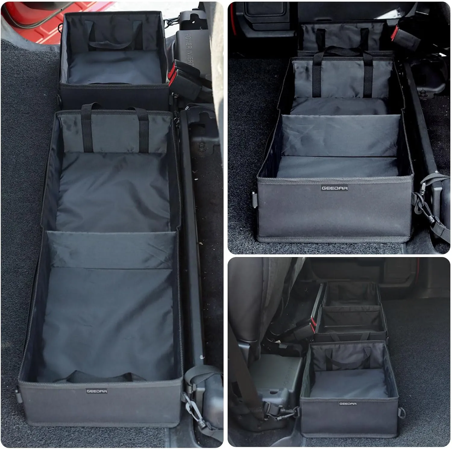 Under Seat Storage Truck Tool Box Organizer for Truck Underseat Storage Ford F150 F250 F350 Chevy Silverado Accessories (3 compartment)