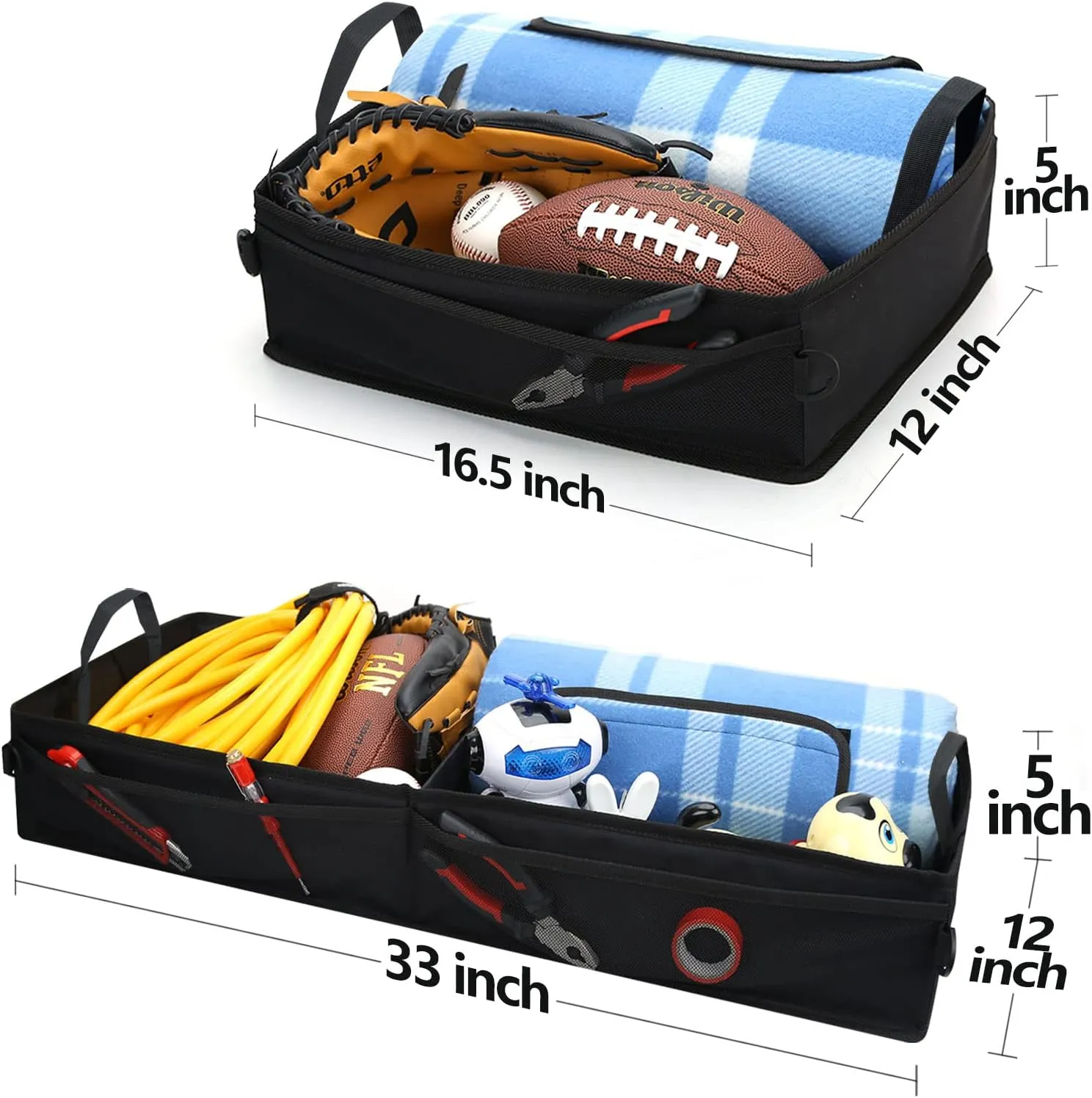 Under Seat Storage Truck Tool Box Organizer for Truck Underseat Storage Ford F150 F250 F350 Chevy Silverado Accessories (3 compartment)