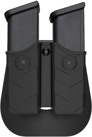 Universal Double Magazine Holster, 9mm 40 Dual Stack Mag Holder, .45 Single Stack Magazines Pouch Adjustable Retention for Glock, S&W, Ruger, Sig Sauer, Taurus, Beretta, Springfield, H&K, and More