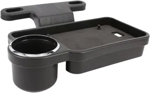 Unomor Car Food Drink Tray Folding Holder Organizer for Travel Black Easy Installation Versatile Use as Cup Holder Snack Table Suitable for Various Items