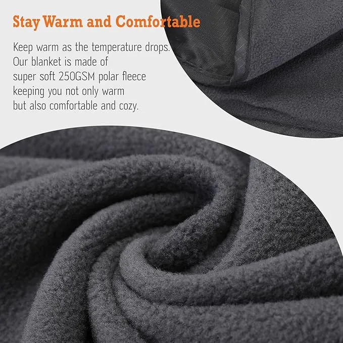 Updated Stadium Blanket for Cold Weather, 4-in-1 Waterproof Large Outdoor Blanket. Warm, Windproof, Portable, Great for Sports Events, Camping, Hiking, Picnic - 82x55in., Antique Ruby
