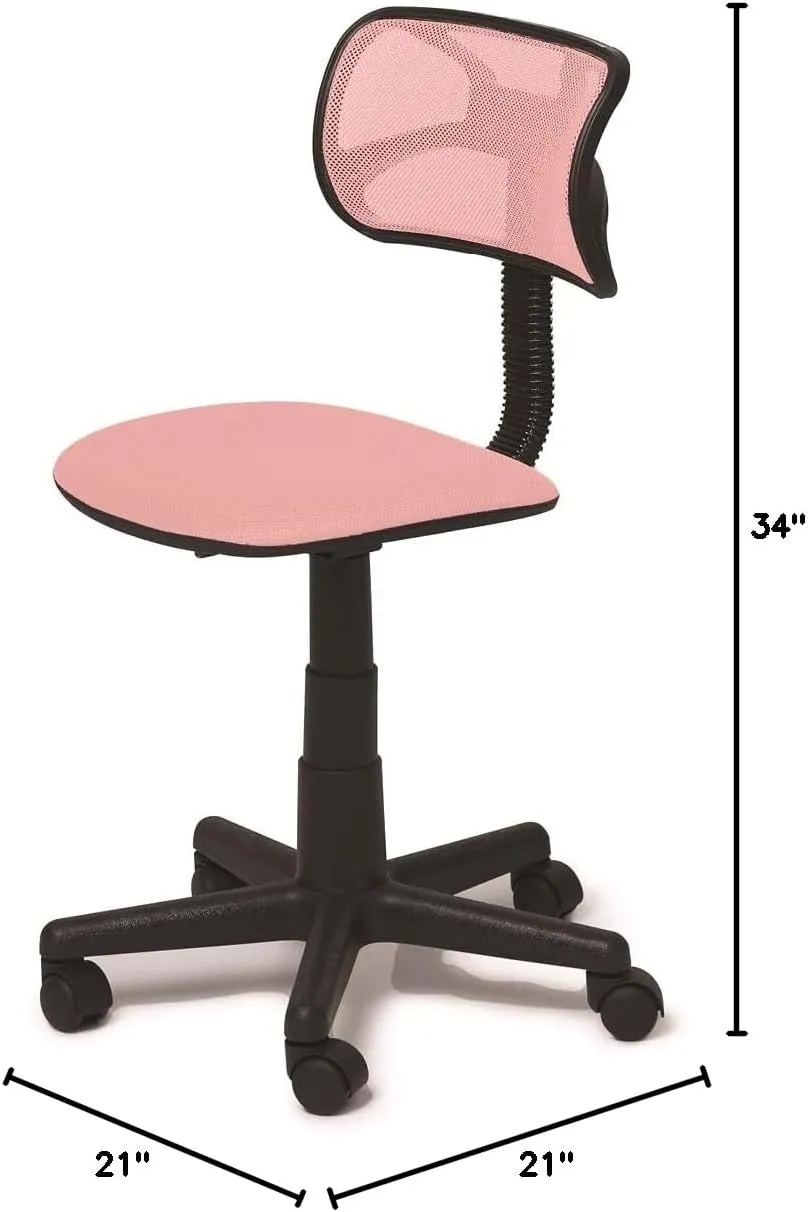 Urban Lifestyle Swivel Mesh Desk Chair, Blush 21D x 21W x 34H in