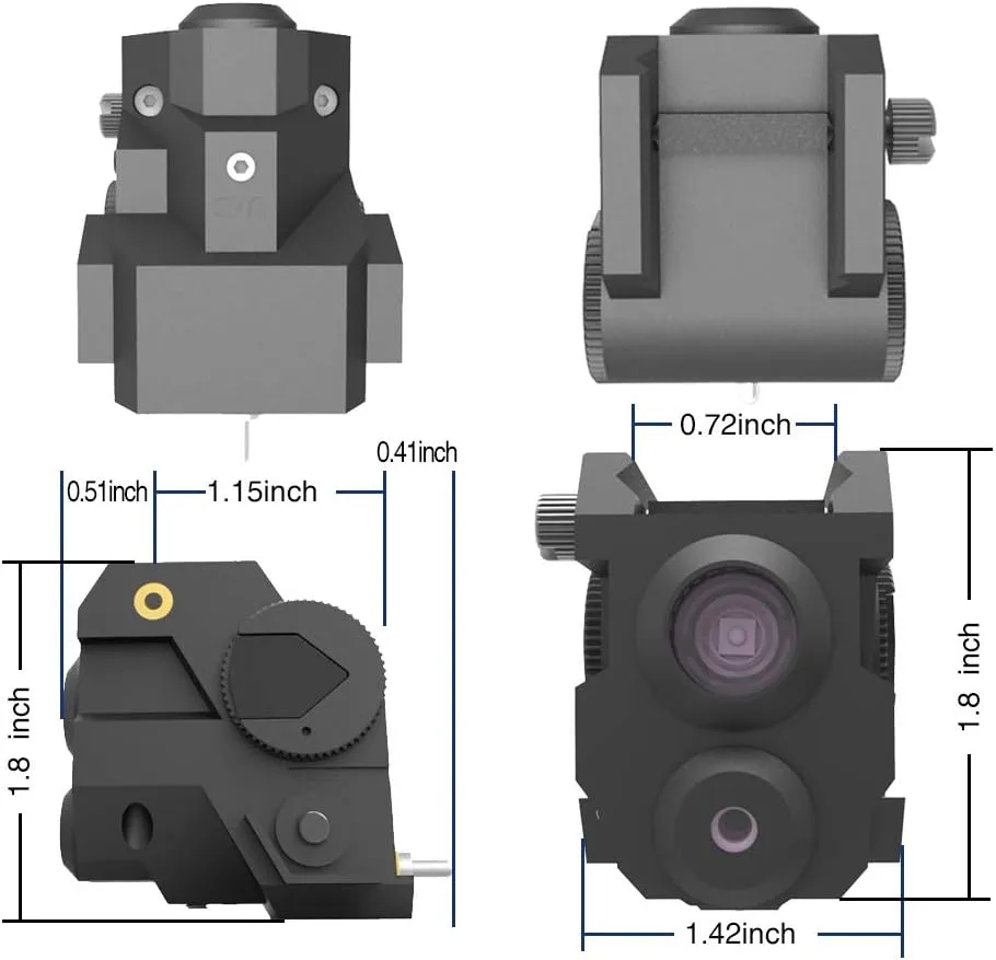 USA LASPUR Mini Tactical Sub Compact Rail Mount Laser Sight with High Lumen CREE LED Flashlight Light Integrated Combo with Strobe