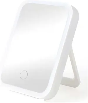 Vanity Mirror Rechargeable Portable Lamp LED Makeup Mirror Desktop Folding Portable Mirror Travel Vanity Looking Glass Light Fill Light