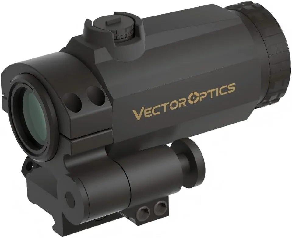 Vector Optics 3x22 Flip to Side Magnifier, Absolute 1.4 inch Co-Witness Heights, Easily Press to Flip, Lightweight, Rubber-Armed, Fit for CQB and Medium to Close-Range Tactical Shooting, SCMF-31