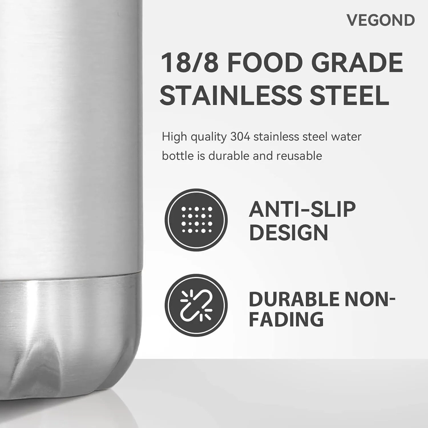 VEGOND 17oz Stainless Steel Water Bottles Bulk, Reusable Metal Sports Water Bottle Keeps Drink Hot and Cold, BPA Free Double Wall Vacuum Cola Shape Insulated Water Bottles for Camping Gym, 8 Pack