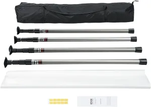 VEVOR Dust Barrier 10 Telescoping System with 4 Poles, Carry Bag, and 32.8x13.12 Ft Plastic Film for Interior Decoration and Painting, White Transparent