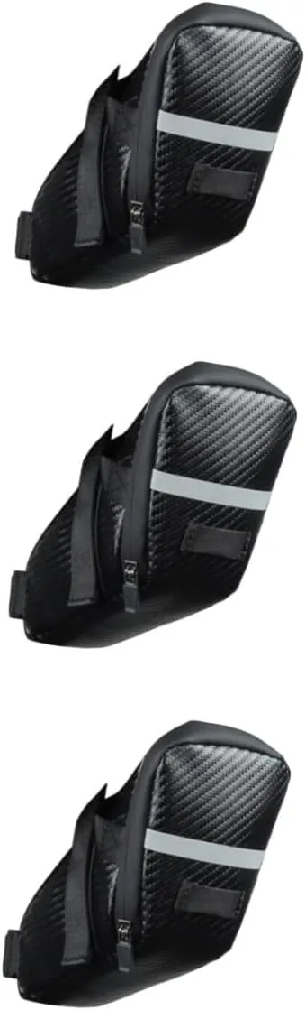 VICASKY 2 pcs Bike Handlebar Bag Lightweight Storage Pouch for Mountain Road City Bikes Scratch Resistant Cycling Accessory with Practical Belt Design for Tail Light Black