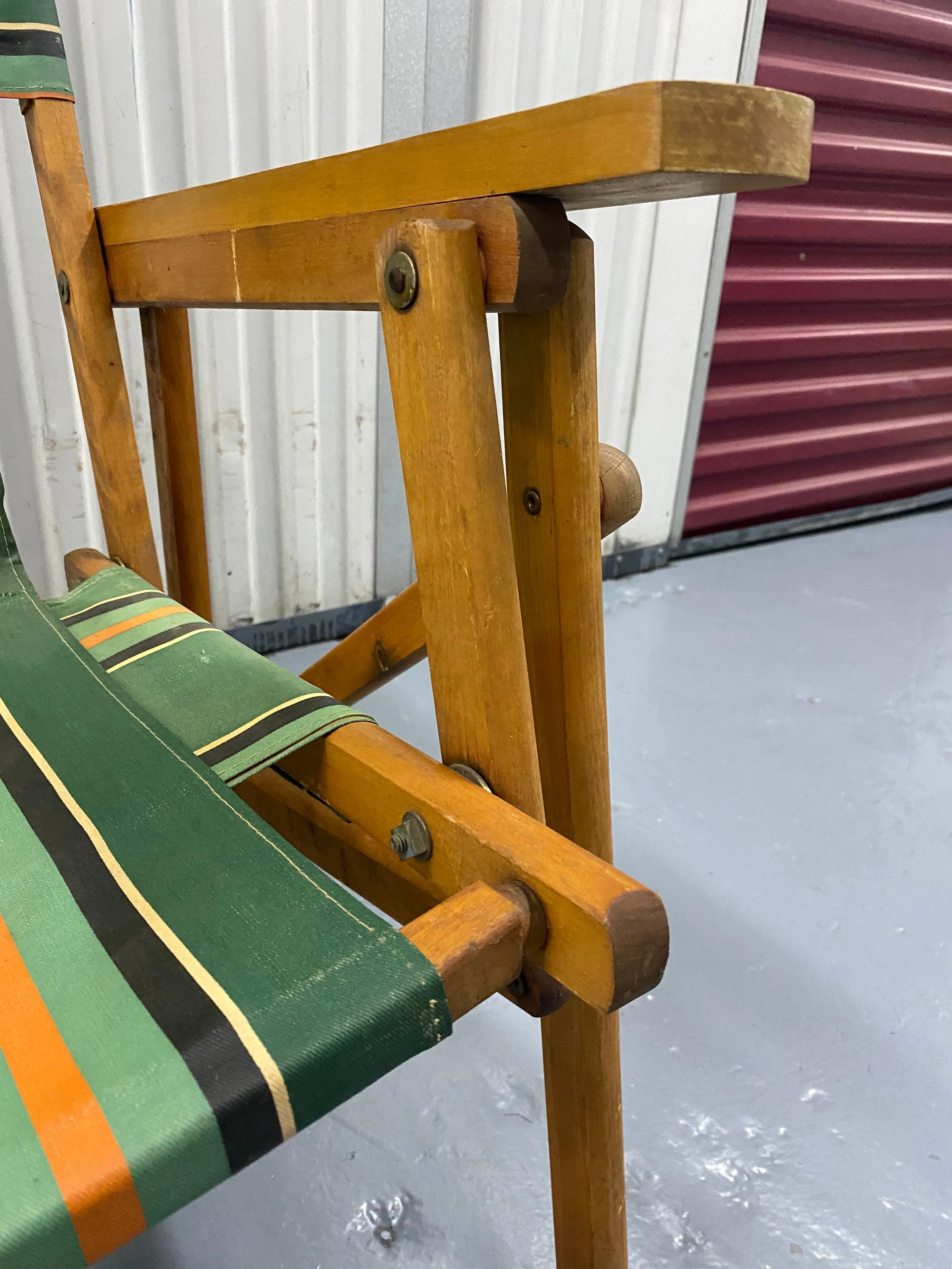 Vintage Striped Deck Folding Chair