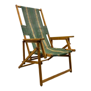 Vintage Striped Deck Folding Chair