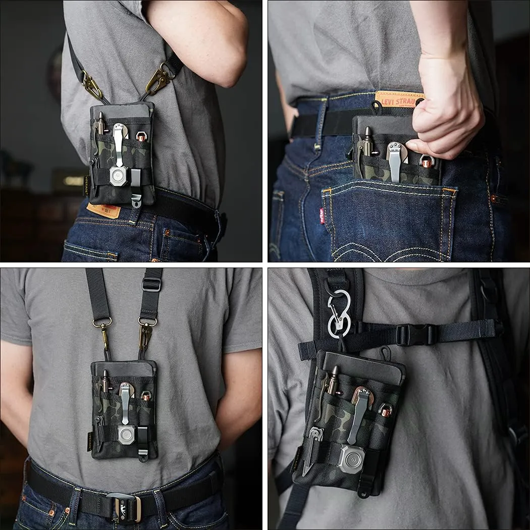 VIPERADE VE1 Pocket Organizer, EDC Pouch for Men, EDC Organizer Storage EDC Gears, Multitool Pocket Pouch Hold Your Flashlight/Pocket Knife, Pen, Notebook