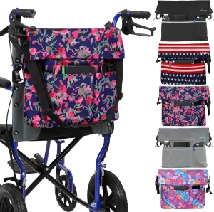 Vive XL Wheelchair Accessories Bag - Waterproof, Scratch-Resistant, Double-Stitched, Machine Washable for Adults, Seniors, 15 Colors - Storage Walker Backpack to Hang on Back of Wheel Chair