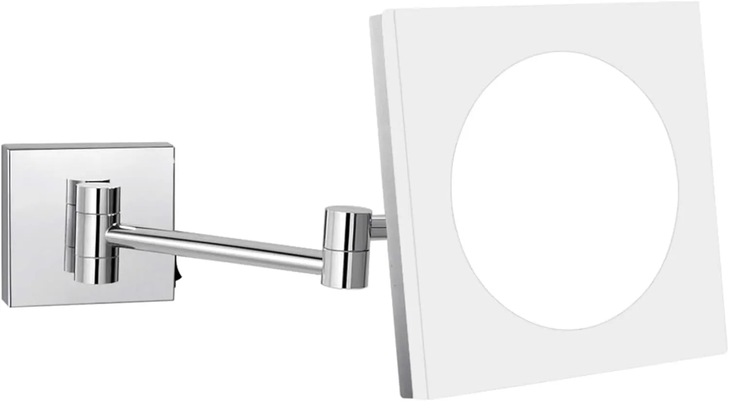 Wall Mounted Lighted Makeup Mirror 8 Inch Brass Bathroom Wall-Mounted LED Cosmetic Vanity Mirror, Rotatable Extendable Mirror with Plug,5X(5X)
