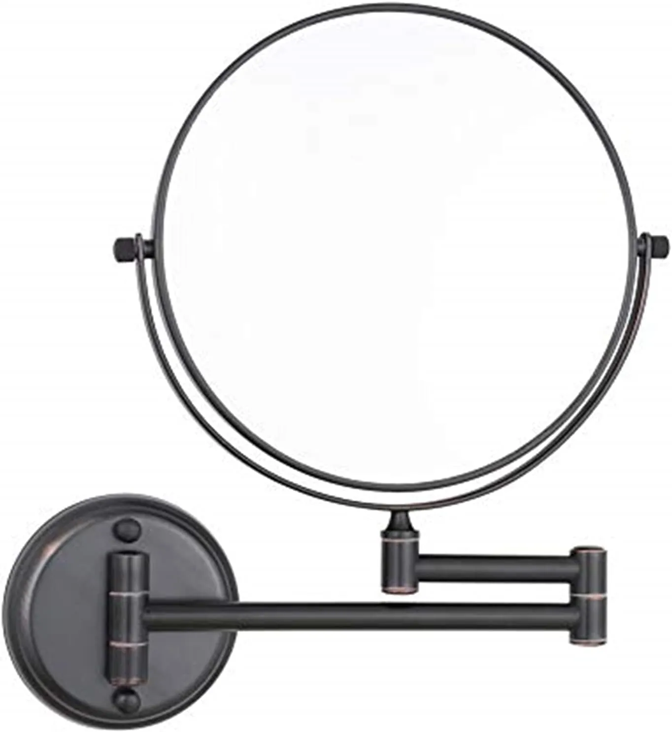 Wall Mounted Makeup Mirror, 8 inch Black Double Sided Magnifying Shaving Mirror, 360° Swivel Extendable Folding Bathroom Vanity Mirrors,3X (Color : 7X)