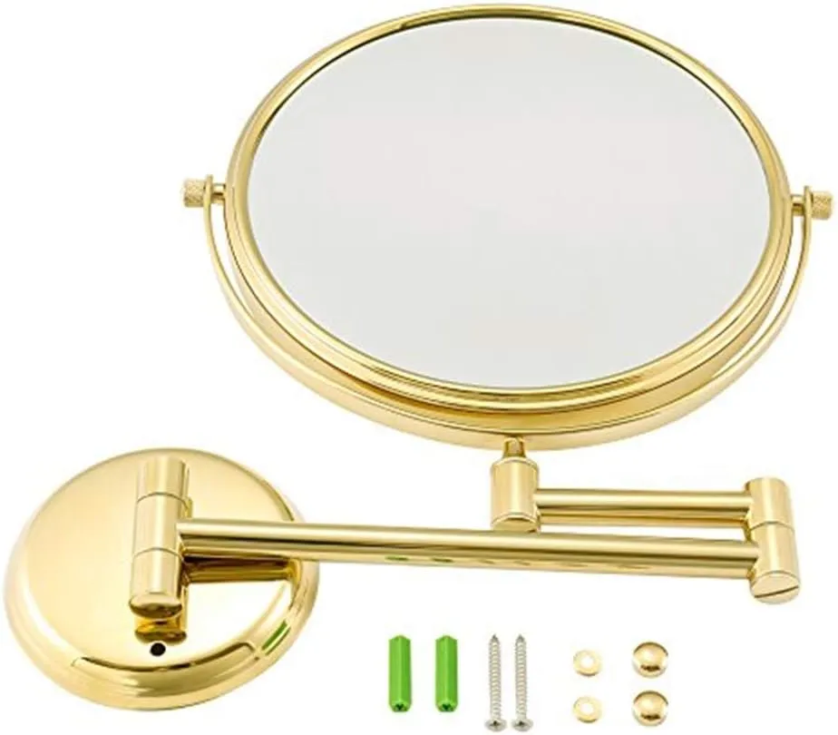 Wall Mounted Makeup Mirrors Magnifying Extend Sturdy Adjustable Cosmetic Mirror Bathroom Shaving Vanity Mirror(3X,8inch)